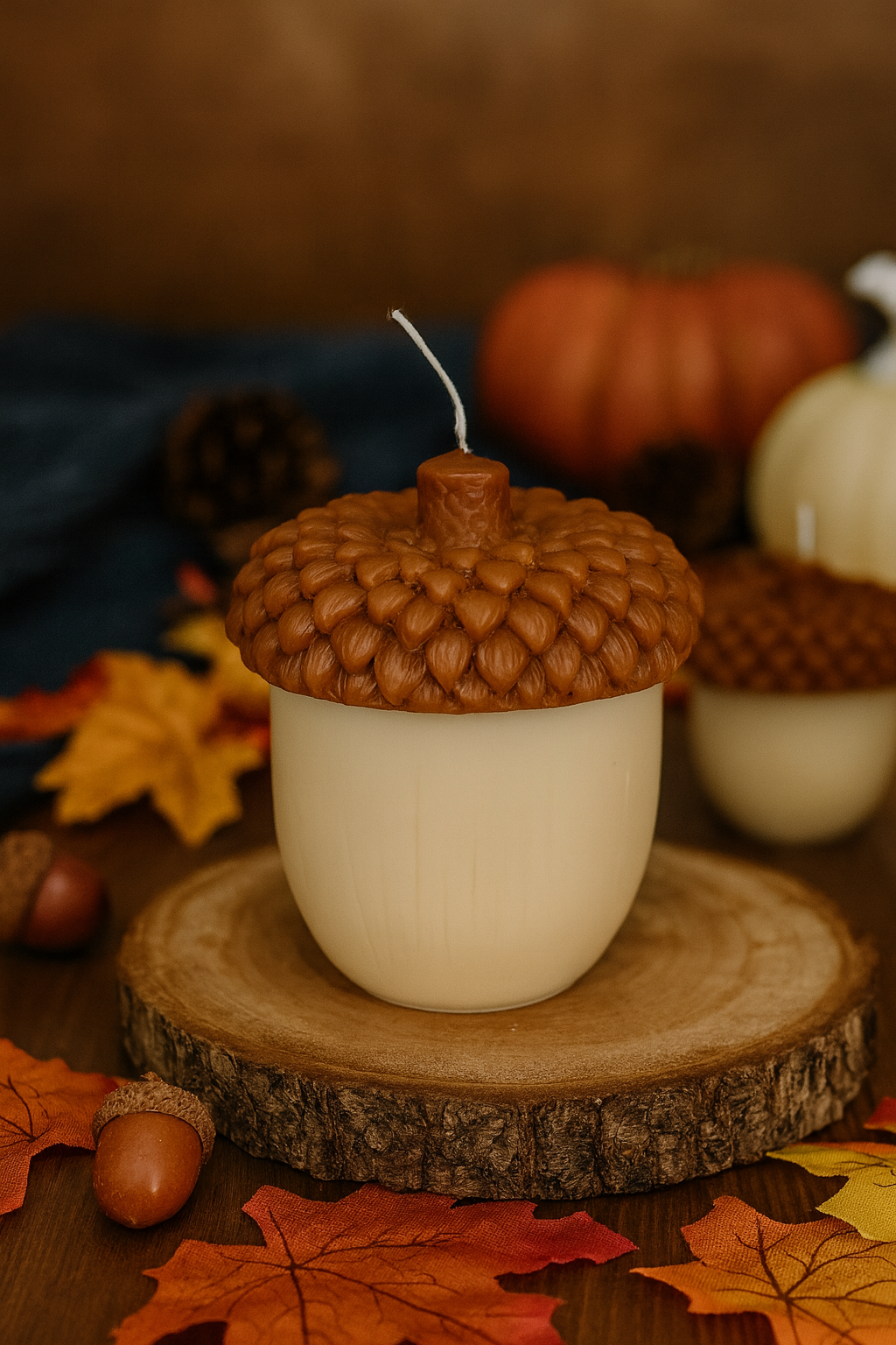 Handmade Acorn Candle – Fall Decor or Seasonal Gift by Crazy About Candles