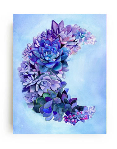 Succulent Moon Art Print