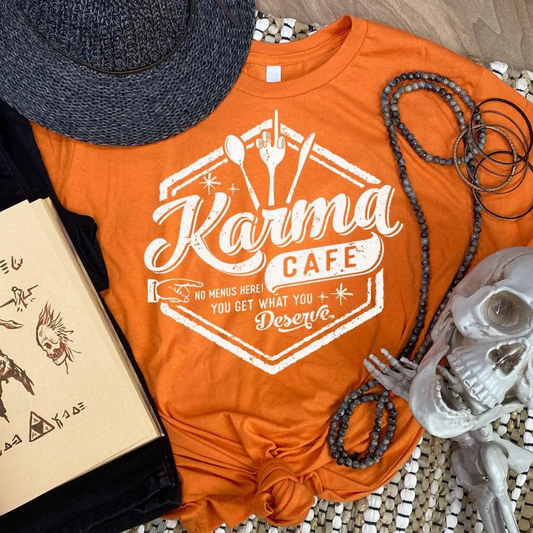 Karma Cafe Tee by Friday Night Waffles