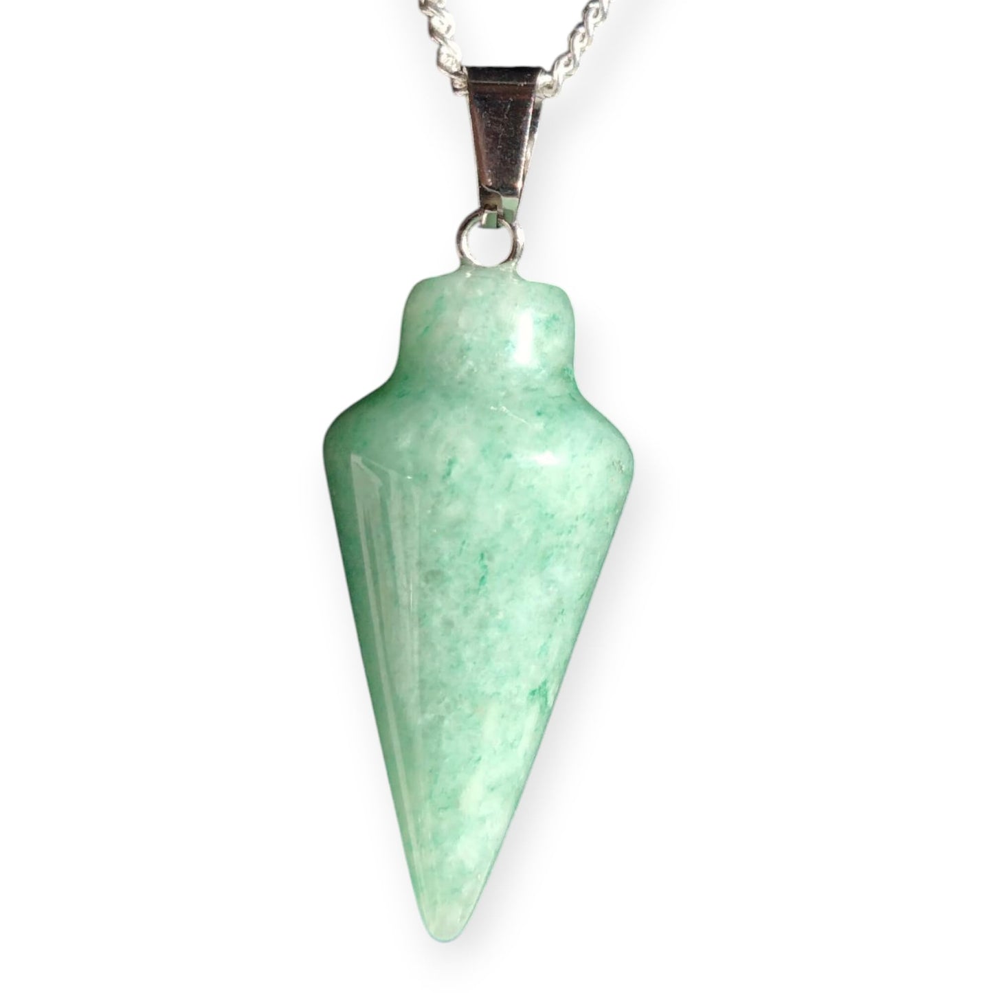 Natural Healing Crystal Pendant Necklace, Multiple Gemstone Options, 925 Sterling Silver Curb Chain