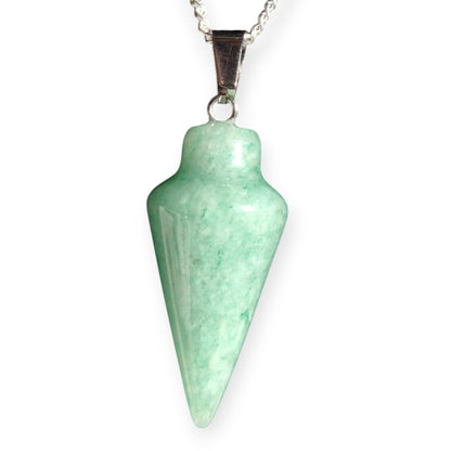Natural Healing Crystal Pendant Necklace, Multiple Gemstone Options, 925 Sterling Silver Curb Chain