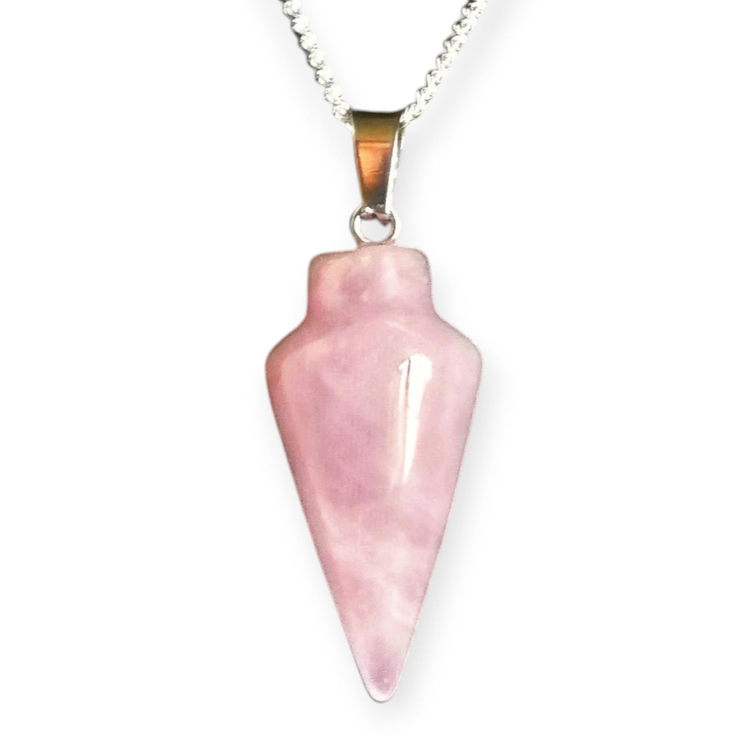 Natural Healing Crystal Pendant Necklace, Multiple Gemstone Options, 925 Sterling Silver Curb Chain