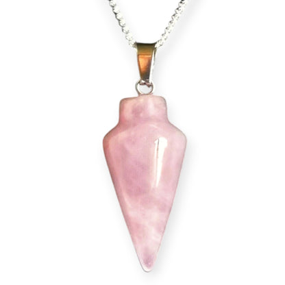 Natural Healing Crystal Pendant Necklace, Multiple Gemstone Options, 925 Sterling Silver Curb Chain