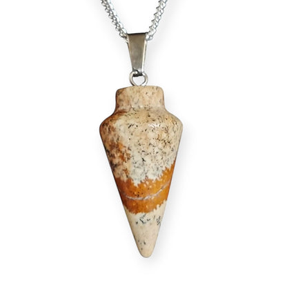 Natural Healing Crystal Pendant Necklace, Multiple Gemstone Options, 925 Sterling Silver Curb Chain