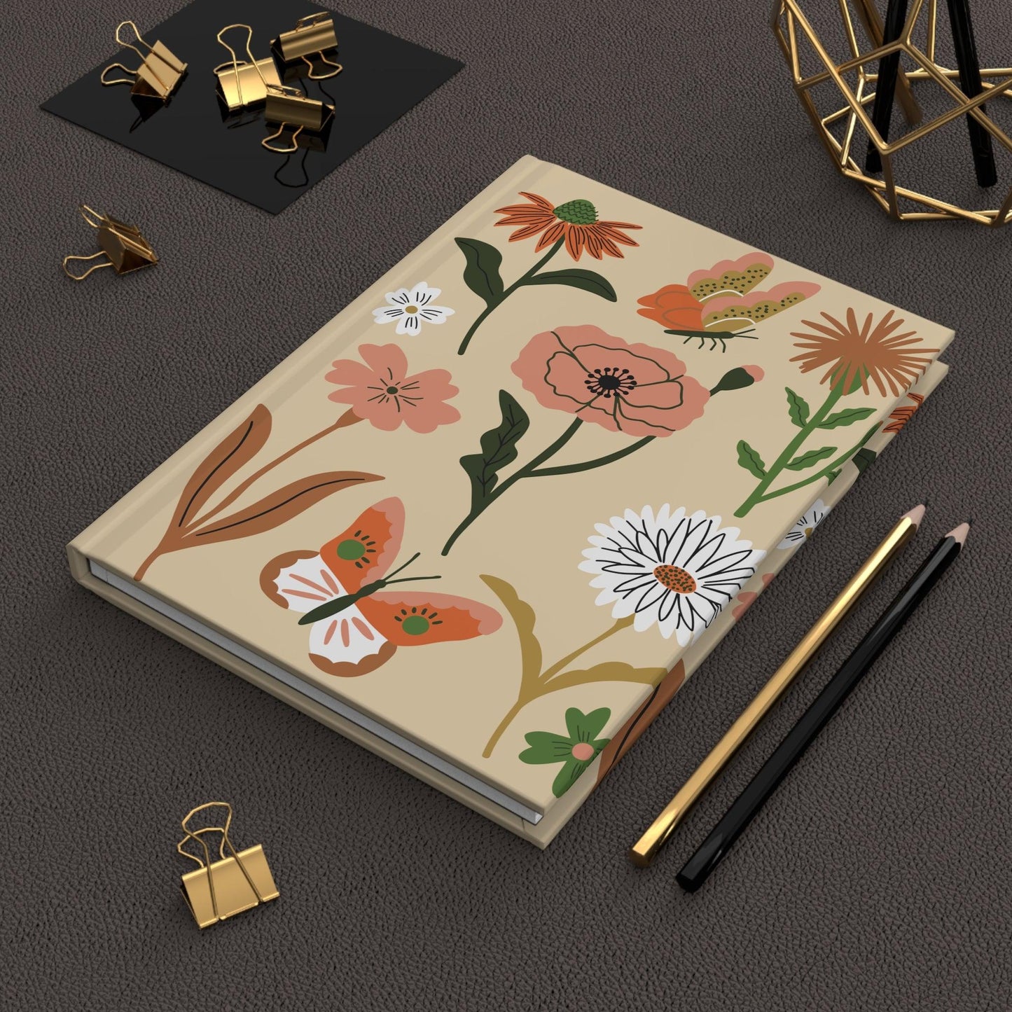 Fall Flowers Hardcover Journal | Lined Pages by Montret