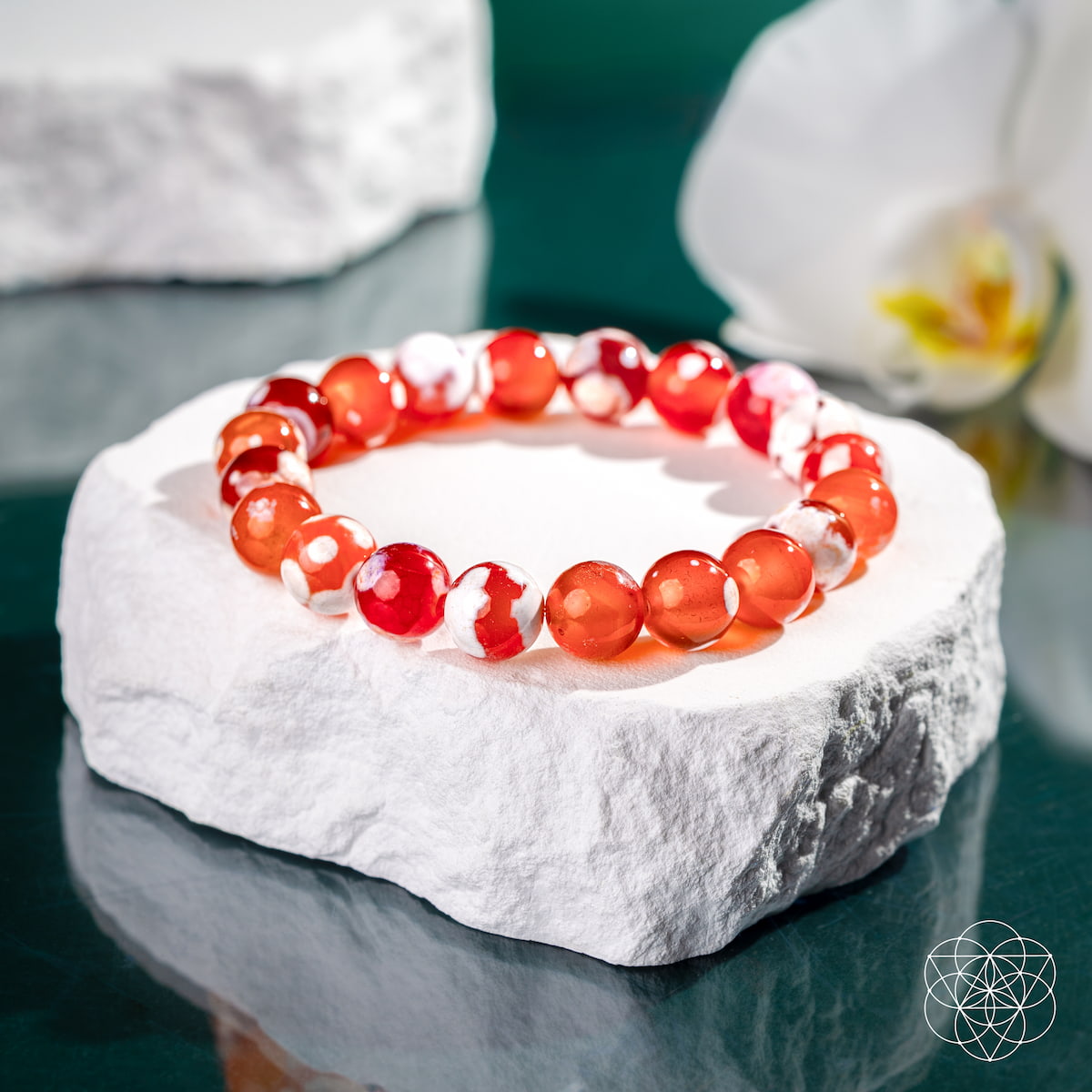 Feminine Force – Carnelian Orca Agate Bracelet