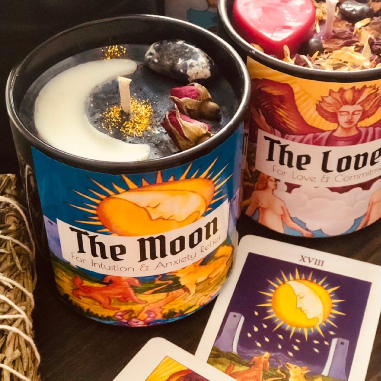 THE MOON TAROT CANDLE - Energy Wicks