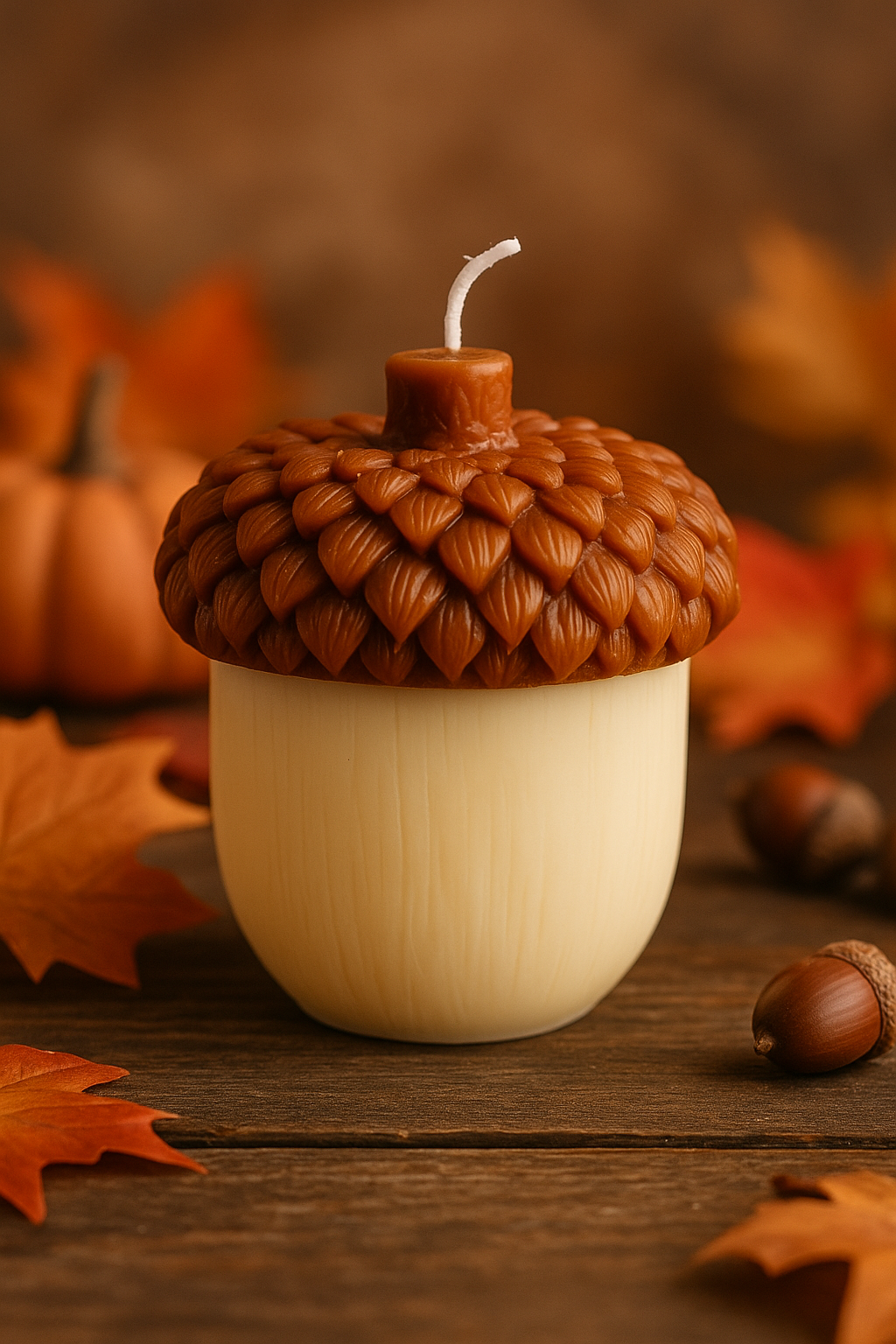 Handmade Acorn Candle – Fall Decor or Seasonal Gift by Crazy About Candles
