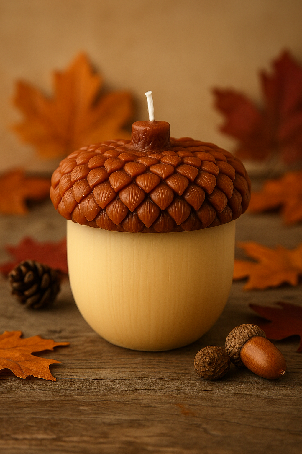 Handmade Acorn Candle – Fall Decor or Seasonal Gift by Crazy About Candles