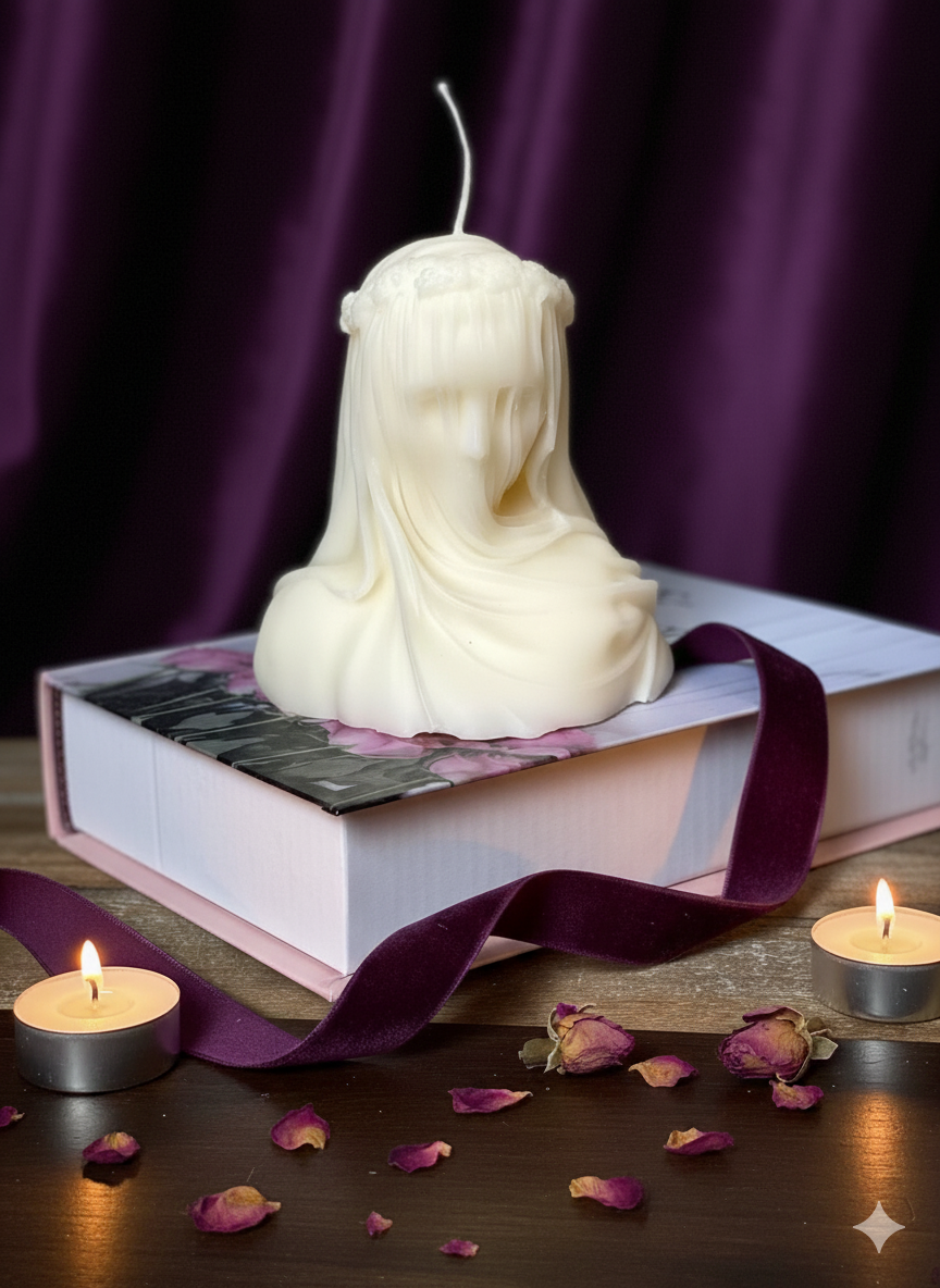 Large Veiled Lady Sculpture Candle by Crazy About Candles
