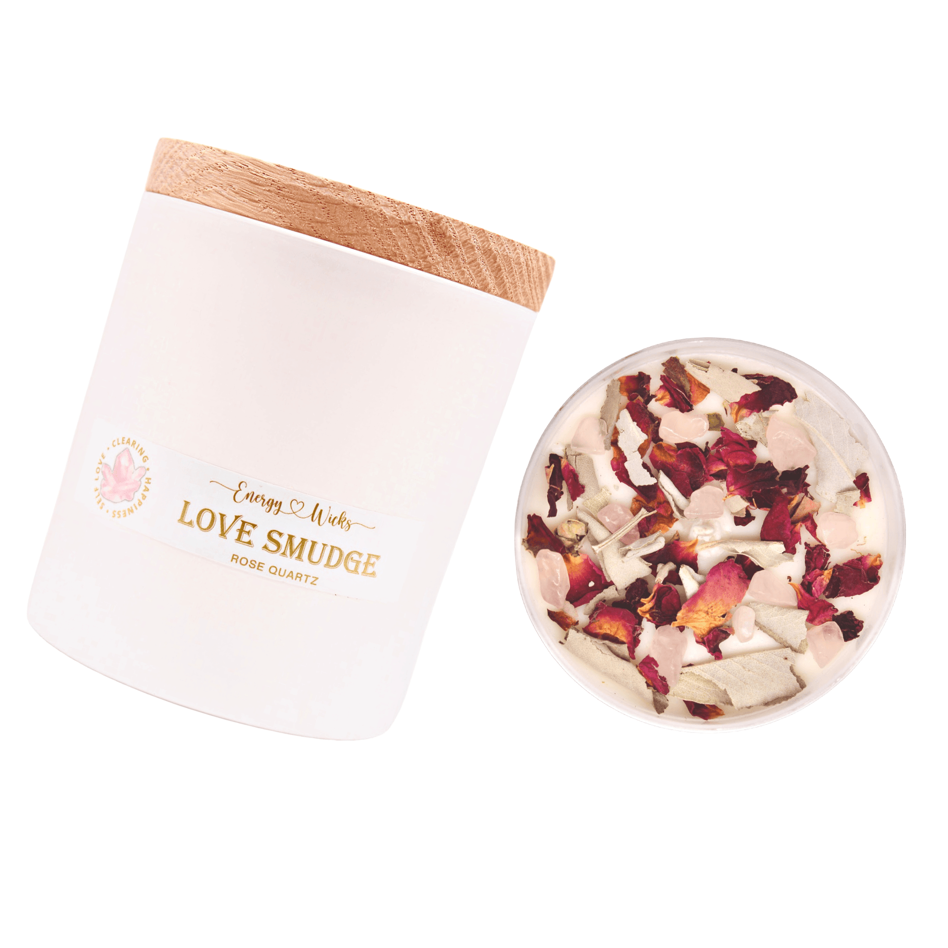 Rose Quartz Candle - Energy Wicks