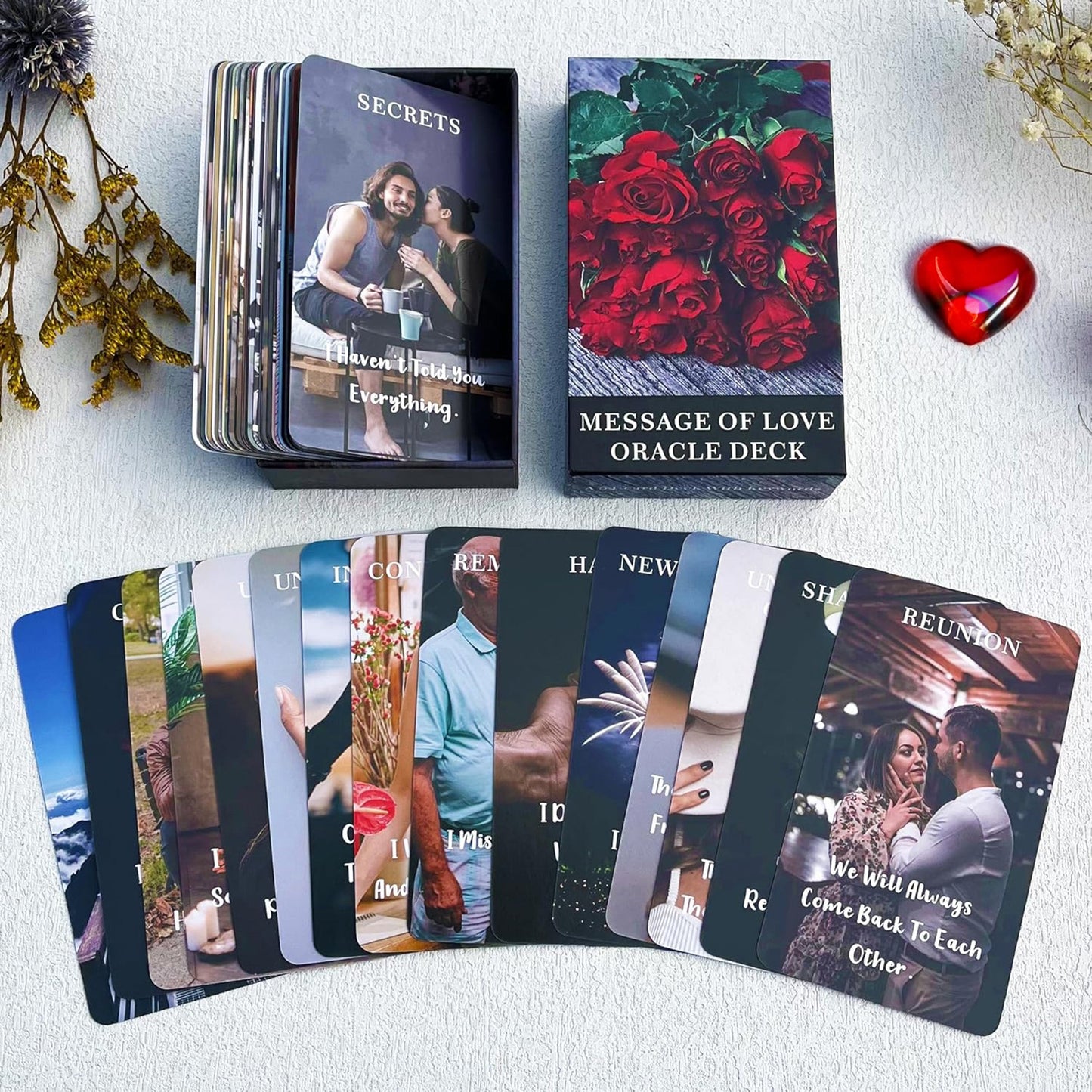 Message of Love Oracle Deck: 54 Oracle Cards for twin flame reading, love reading, relationship reading by WILDKARTZ