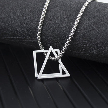 Geometry Triangle And Square Necklace by Onetify