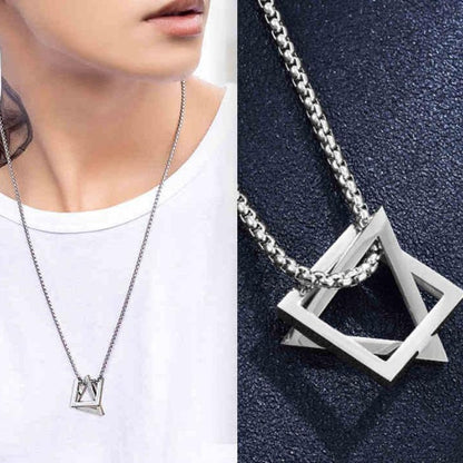 Geometry Triangle And Square Necklace by Onetify