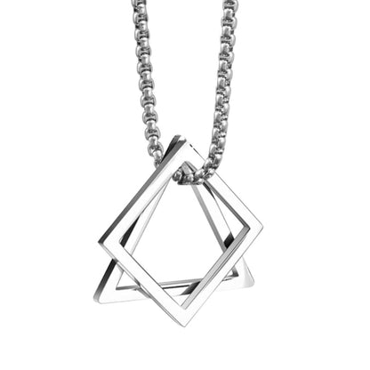 Geometry Triangle And Square Necklace by Onetify