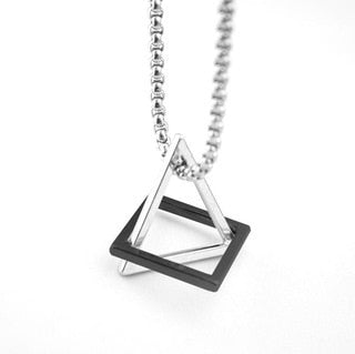 Geometry Triangle And Square Necklace by Onetify