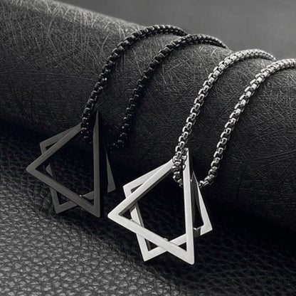 Geometry Triangle And Square Necklace by Onetify