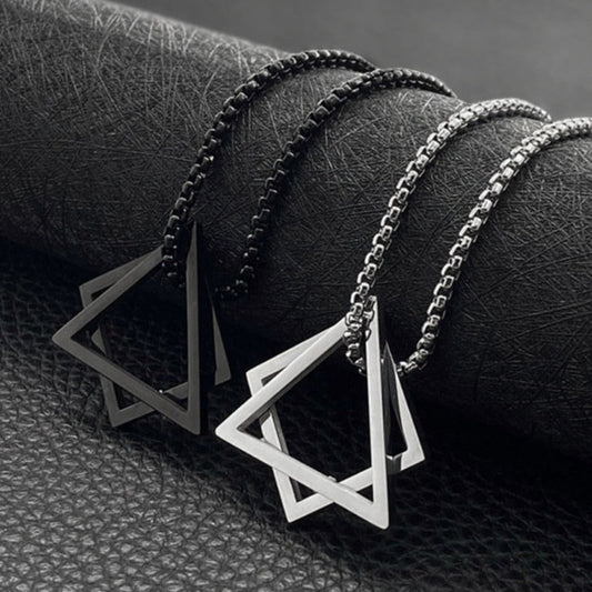 Geometry Triangle And Square Necklace by Onetify