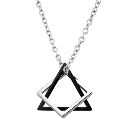 Geometry Triangle And Square Necklace by Onetify
