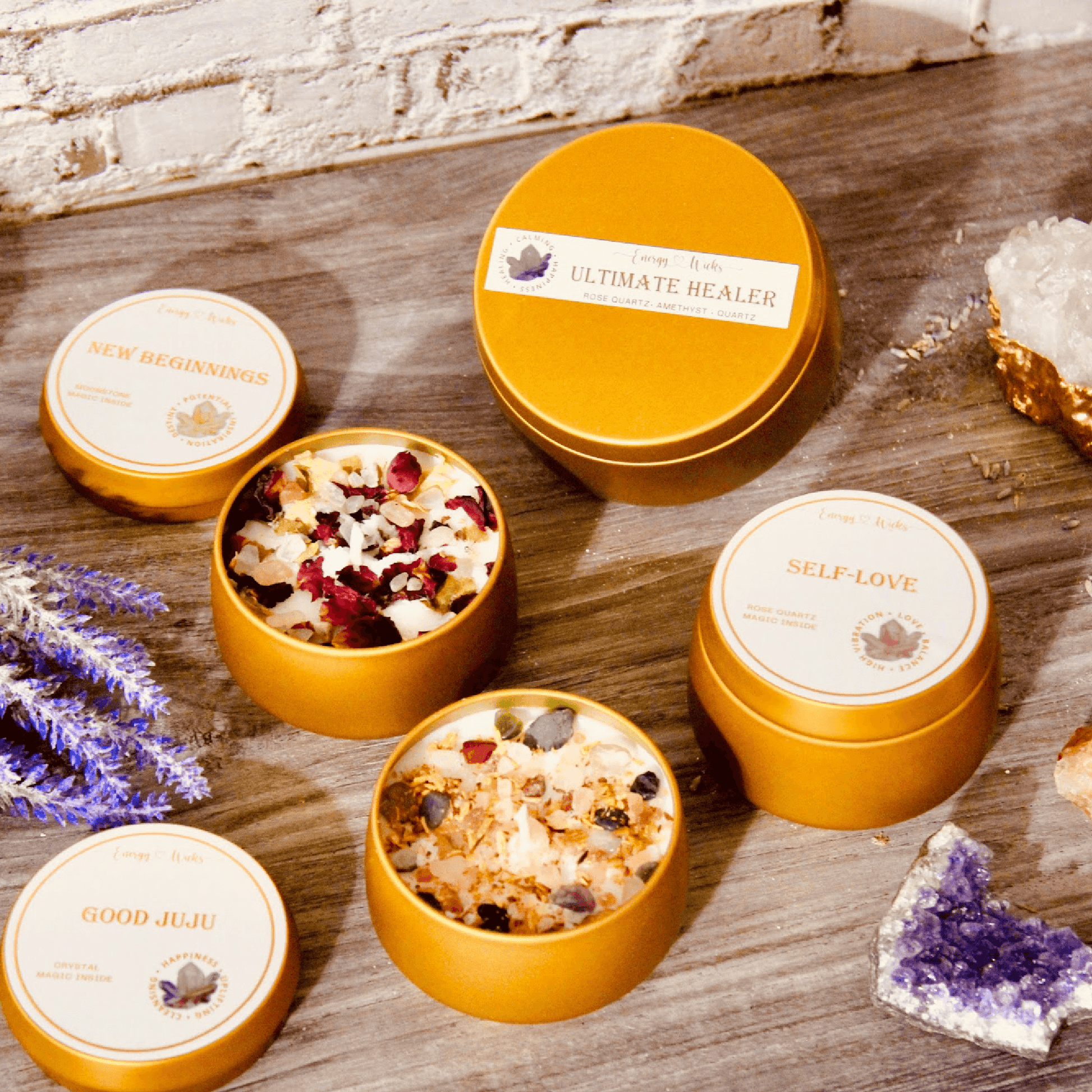 Crystal Travel Tin Candle - Energy Wicks