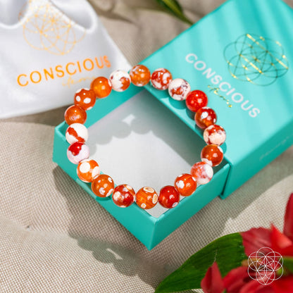 Feminine Force – Carnelian Orca Agate Bracelet