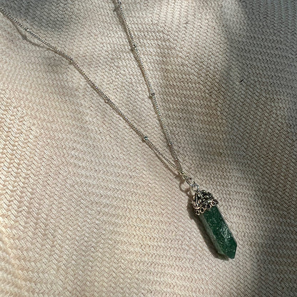 green crystal necklace
