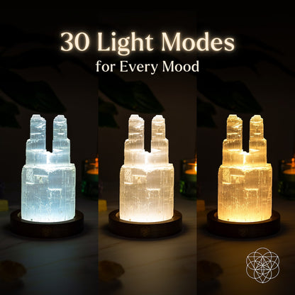 Two-Tower Selenite Lamp – Deep Energy Cleanse & Reset