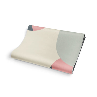 Folded fabric with geometric pattern on a white background