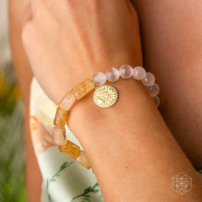 Quartet of Luck - Citrine & Selenite Bracelet of Serendipity
