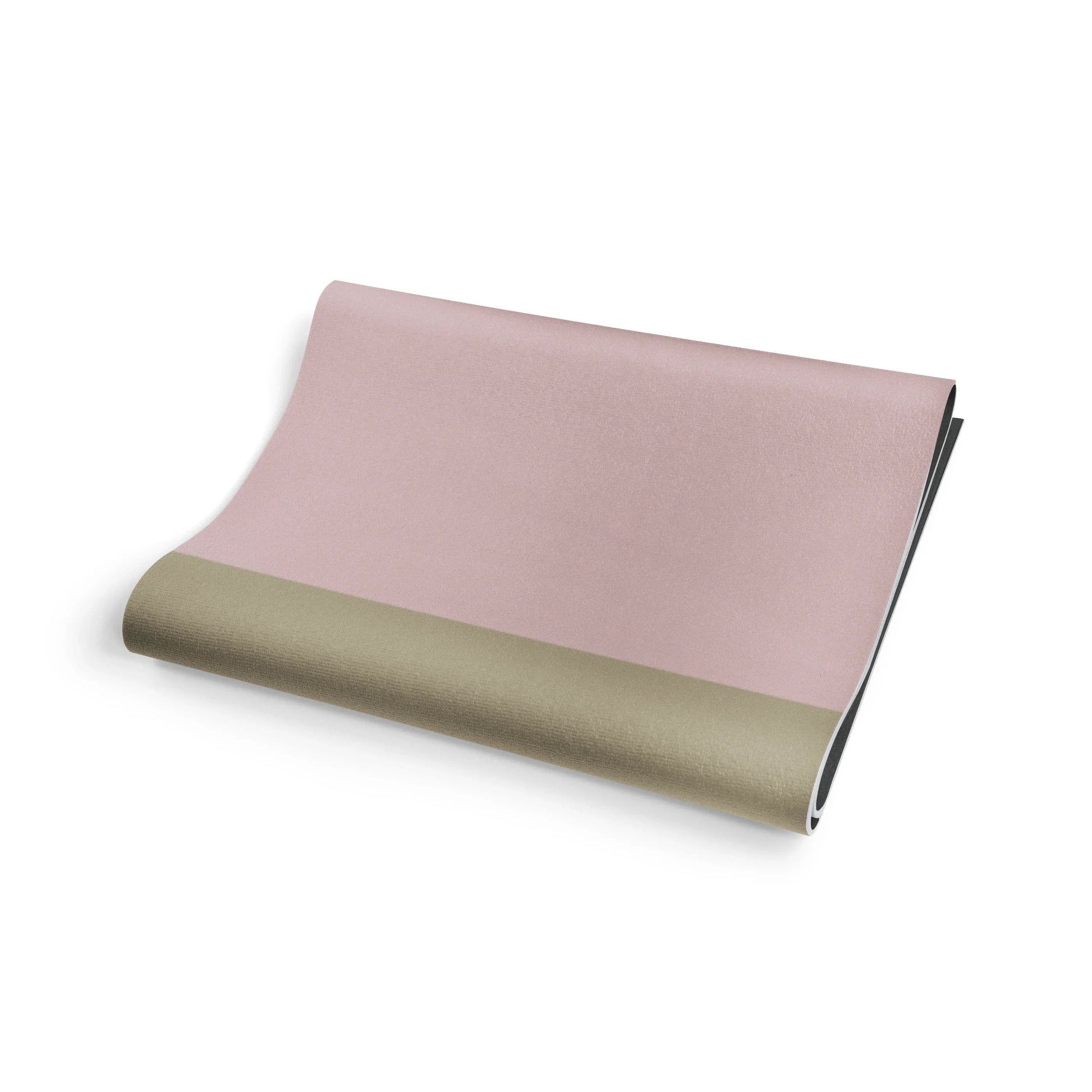 Folded pink and beige fabric on a white background