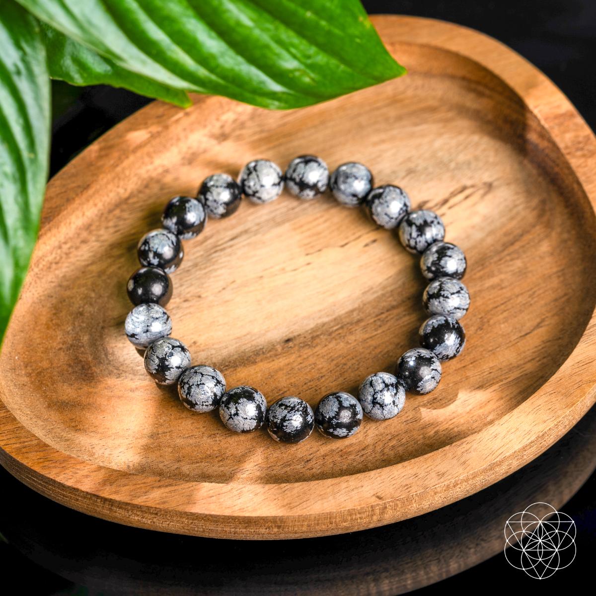 The Pattern Breaker – Snowflake Obsidian Bracelet