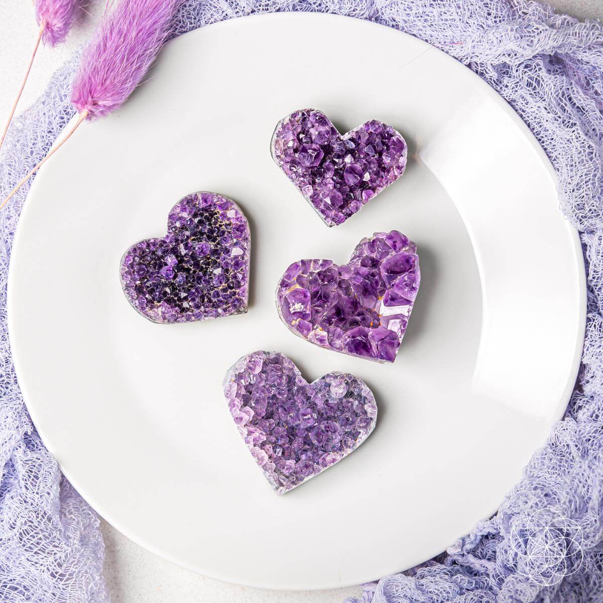 Uruguayan Amethyst Love Heart Cluster - AAA Premium Quality