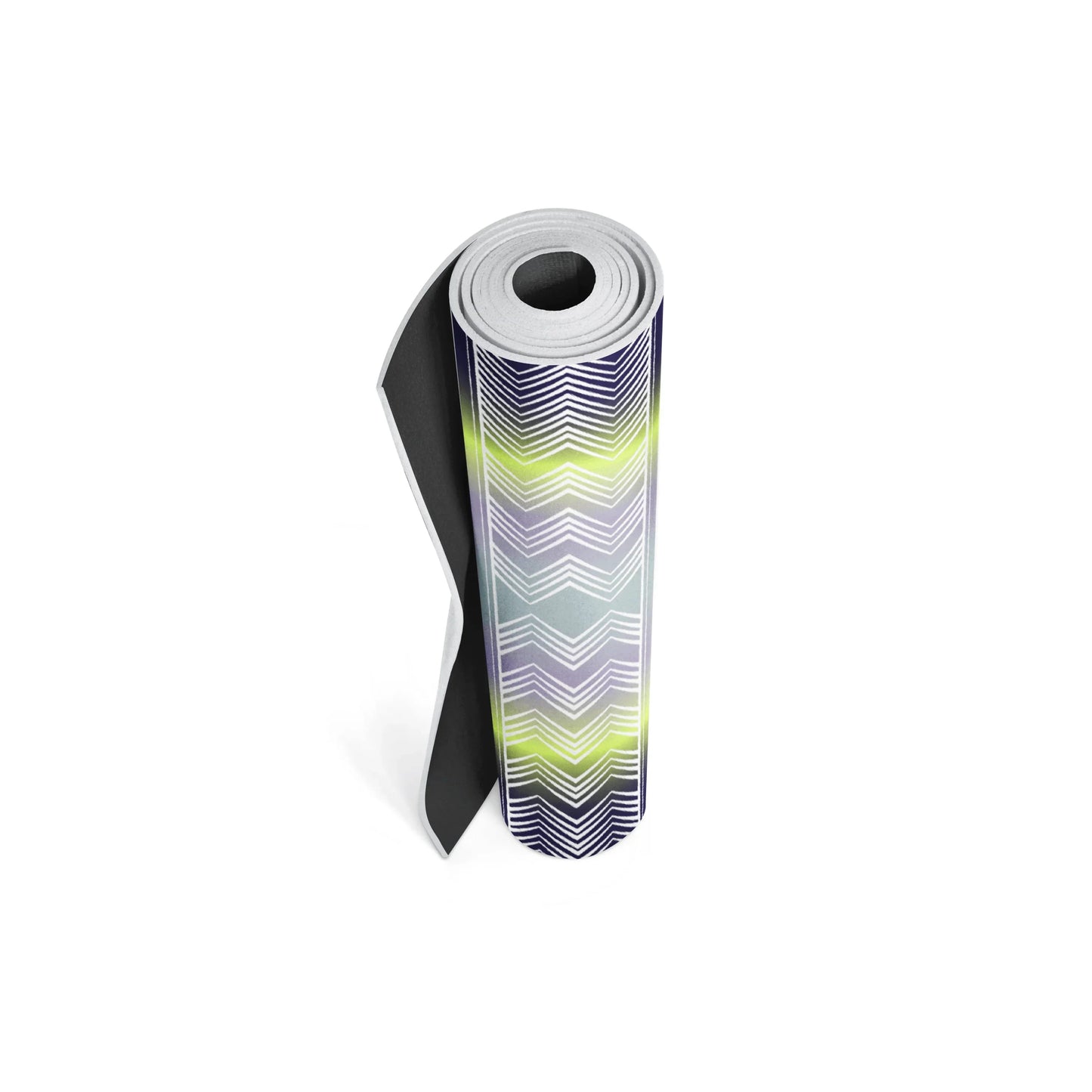 Roll of paper with a colorful pattern on a white background